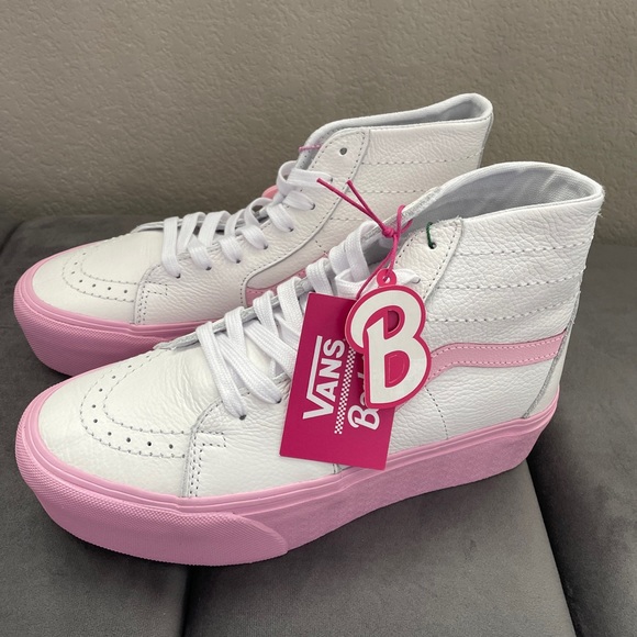 Barbie x Vans Sk8-Hi Tapered Stackform Pink and White Womens size 8